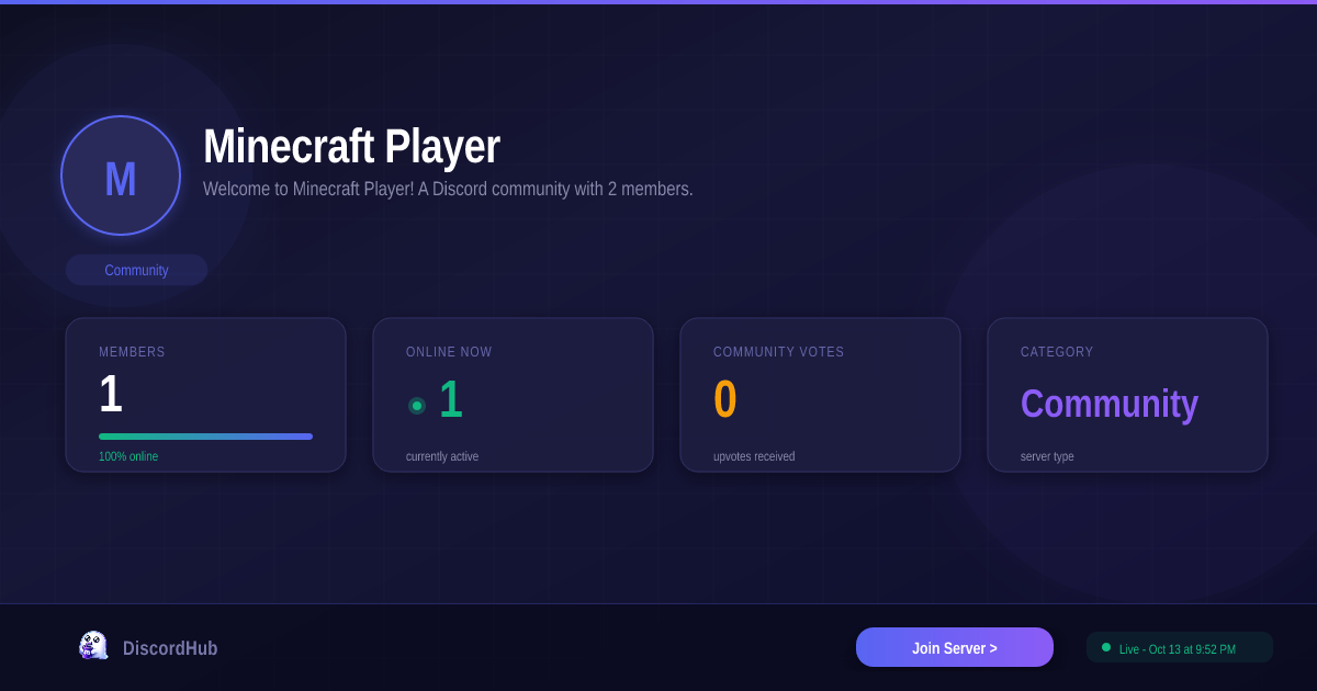 Join Minecraft Player Discord Server — Active Community Community [2026]
