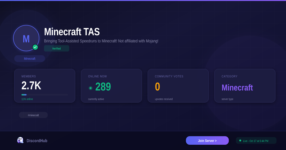 Join Minecraft TAS Discord — 2.7K+ Active Minecraft Members [2026]