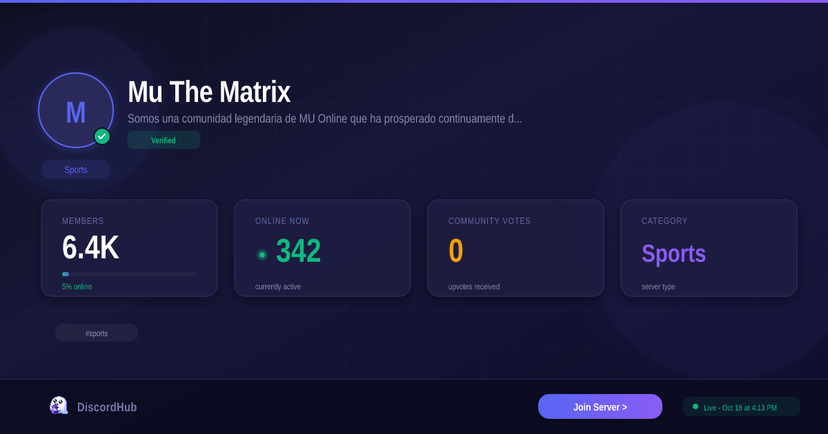 Mu The Matrix Discord — Best Sports Server | 6.3K+ Members [2026]