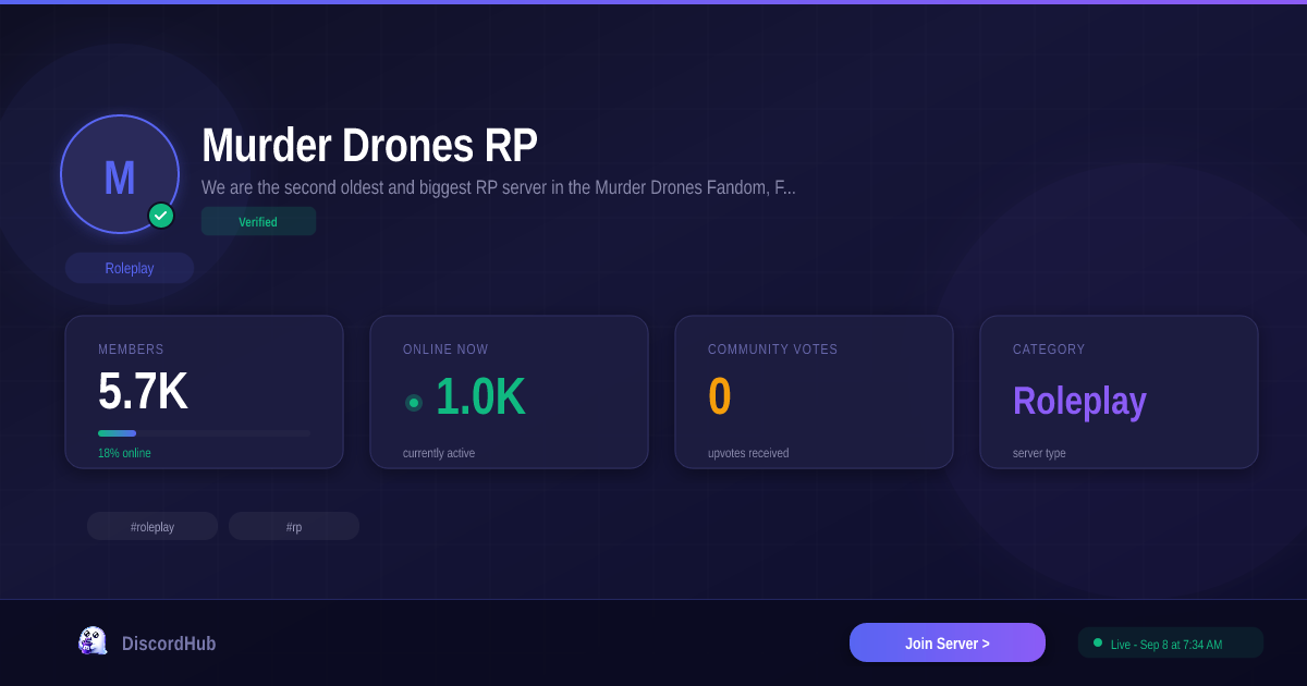 Murder Drones RP Discord — Best Roleplay Server | 5.6K+ Members [2026]