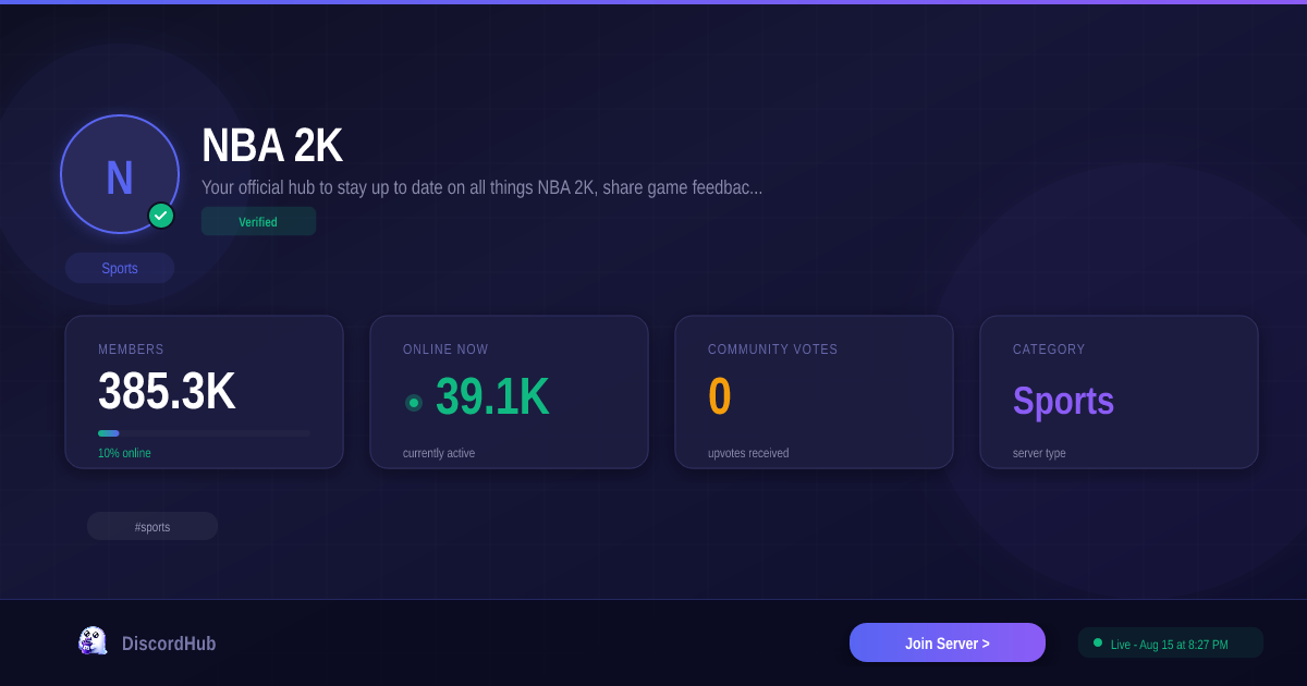 NBA 2K Discord Server — 384K+ Members | Huge Sports [2026]
