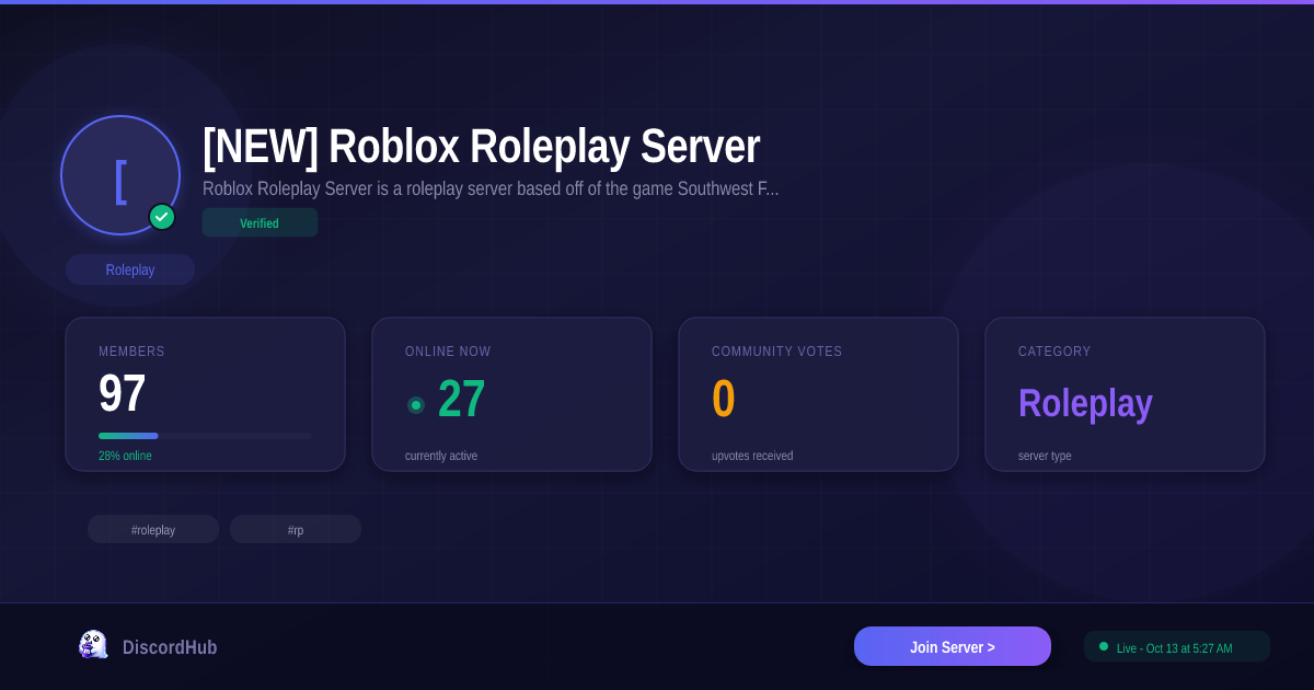 Join [NEW] Roblox Roleplay Server Discord — 4.6K+ Active Roleplay ...