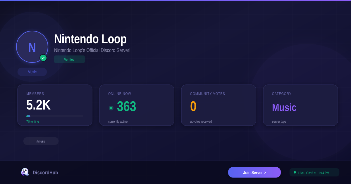 Join Nintendo Loop Discord — 5.3K+ Music Members [Free Invite]