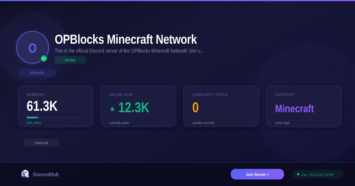 Opblocks OPBlocks Minecraft Network Discord Server — 61K+ Members | Join ...
