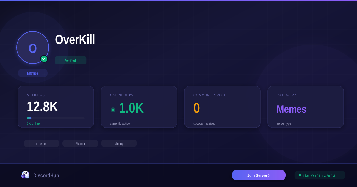 OverKill Discord — Best Memes Server | 12K+ Members [2026]