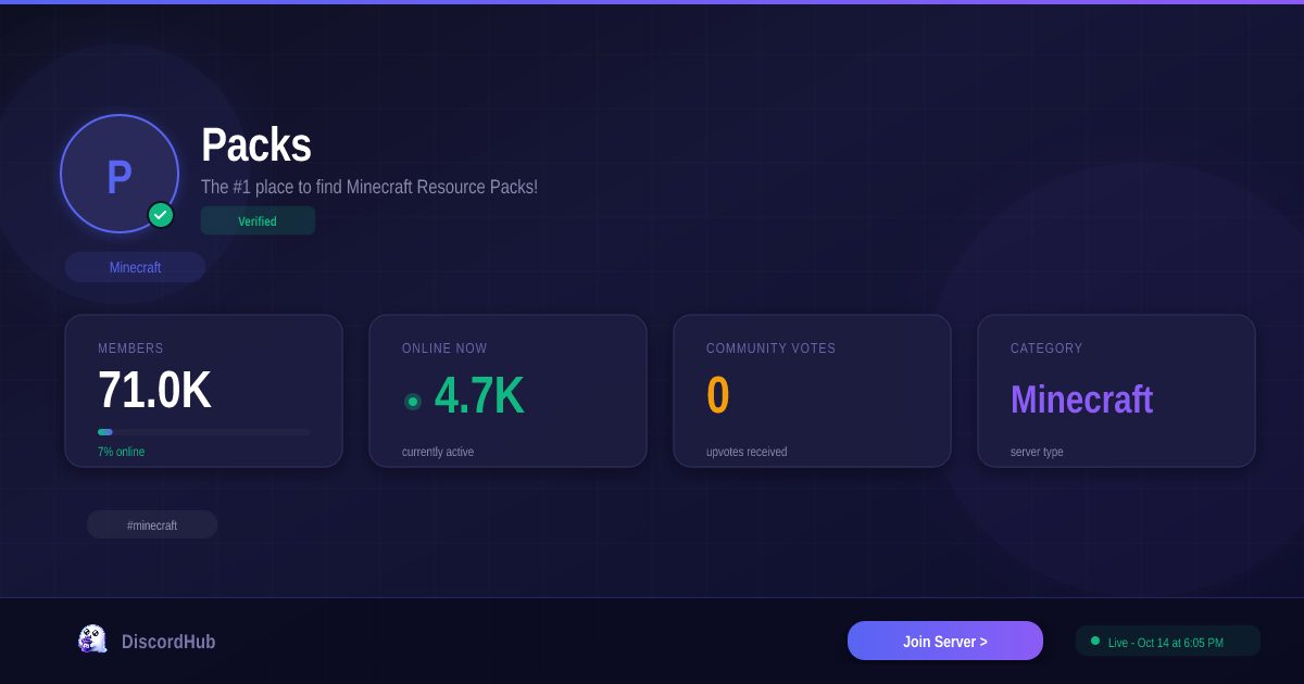 Packs Discord Server — 72K+ Members | Join Minecraft [2026]