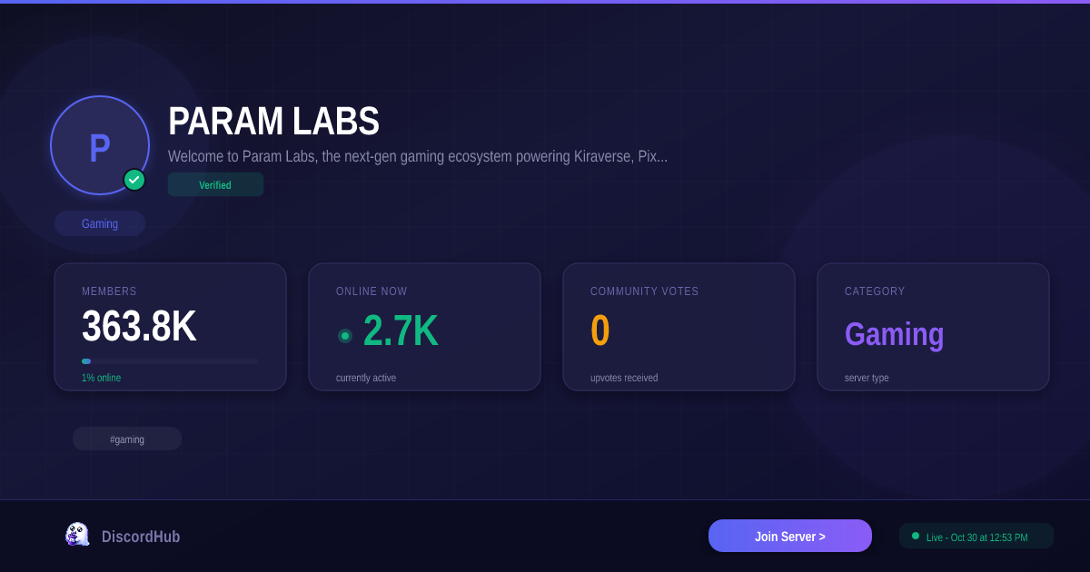 PARAM LABS Discord Server — Join 374K+ Members | Gaming [2026]