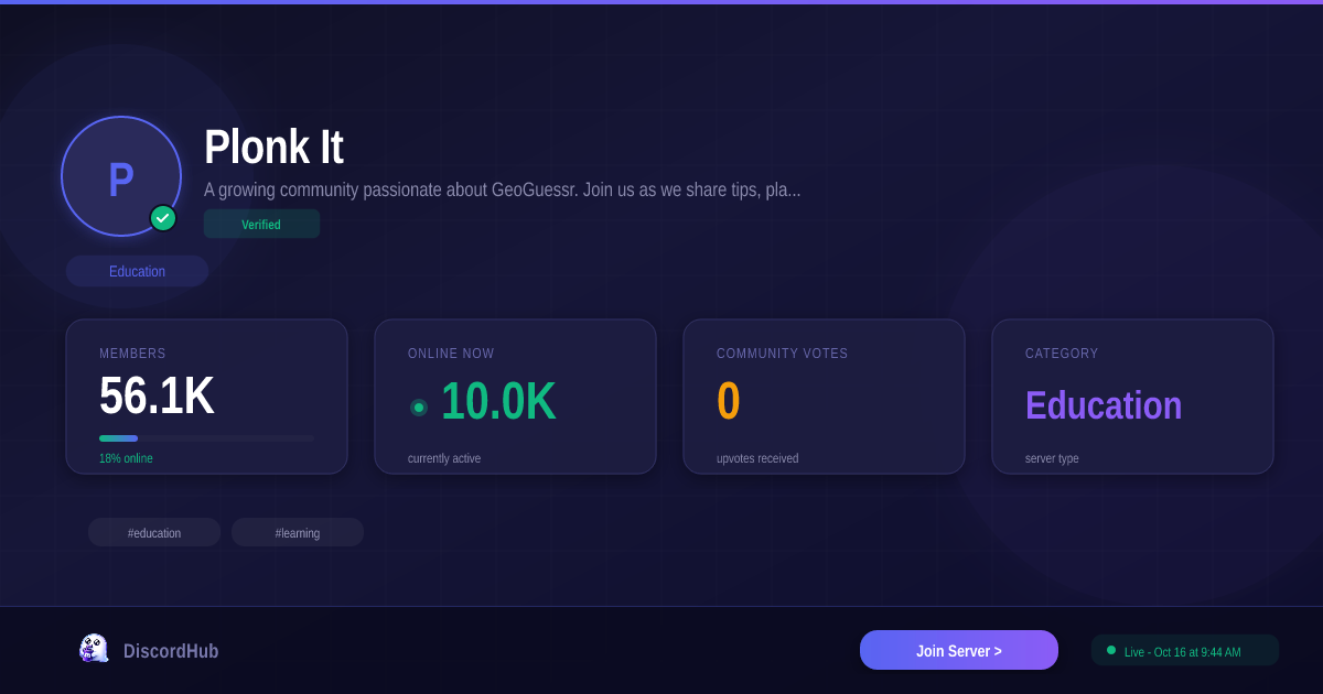 Plonk It Discord Server — 54K+ Members | Join Education [2026]