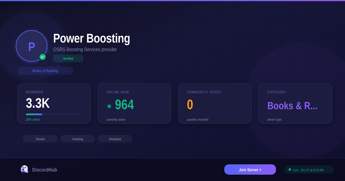 Power Boosting Discord — 3.3K+ Books & Reading Members | Join Free [2026]