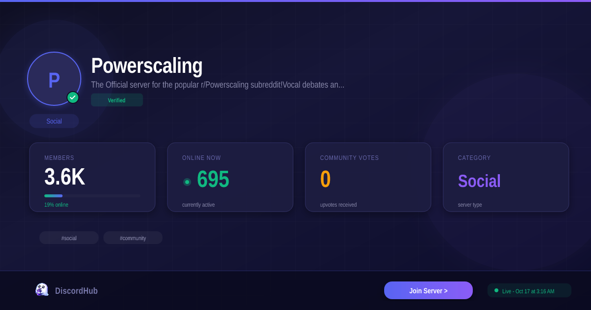 Join Powerscaling Discord — 3.4K+ Active Social Members [2026]