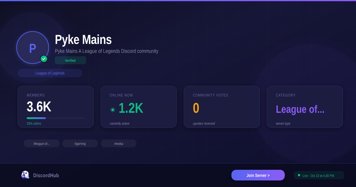 Join Pyke Mains Discord — 3.7K+ Active League of Legends Members [2026]
