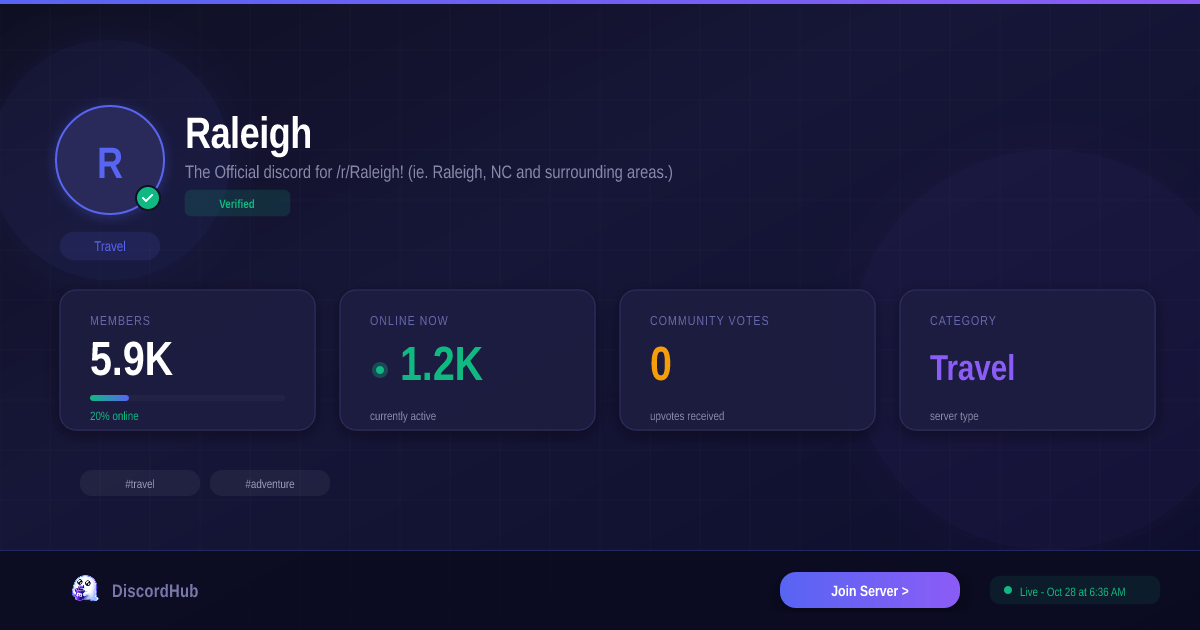Raleigh Discord — Best Travel Server | 5.5K+ Members [2026]