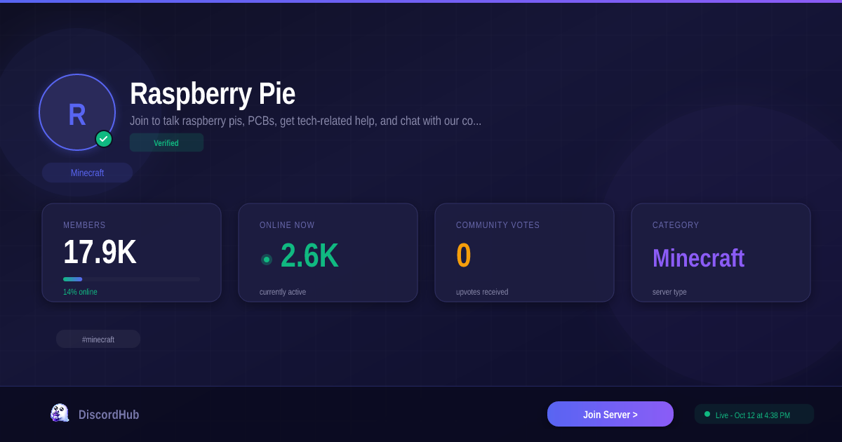 Raspberry Pie Discord Server — 18K+ Members | Top Minecraft [2026]