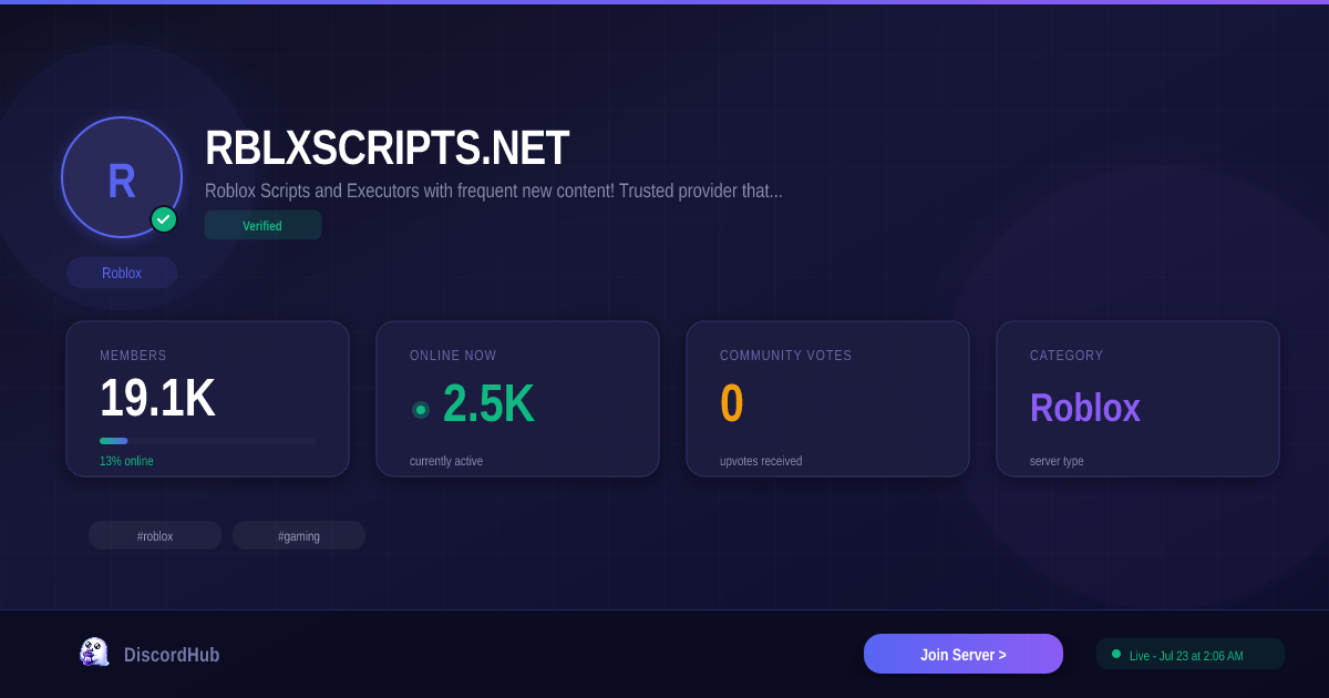 RBLXSCRIPTS NET Discord Server Join 18K Roblox Members 2026 