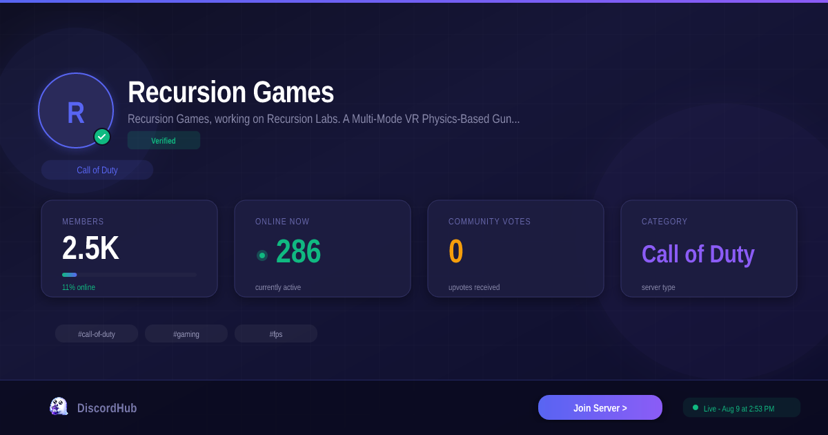Join Recursion Games Discord — 2.5K+ Active Call of Duty Members [2026]