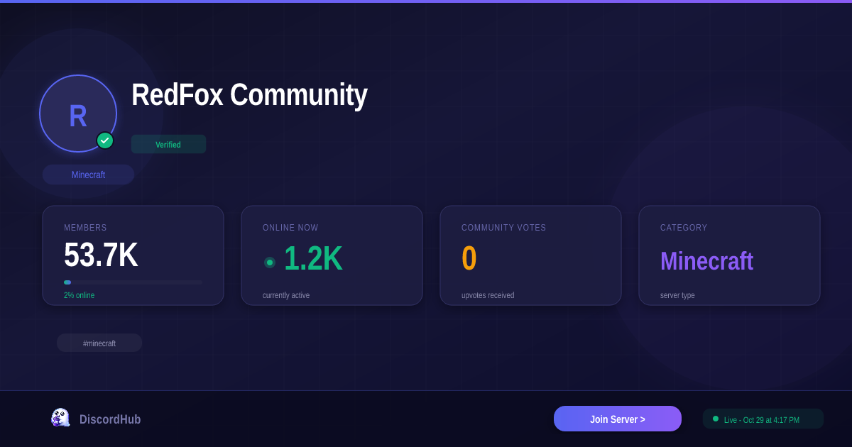 RedFox Community Discord Server — Join 54K+ Members | Minecraft [2026]
