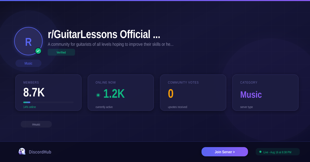r/GuitarLessons Official Server Discord Server — Join 8.6K+ Music ...