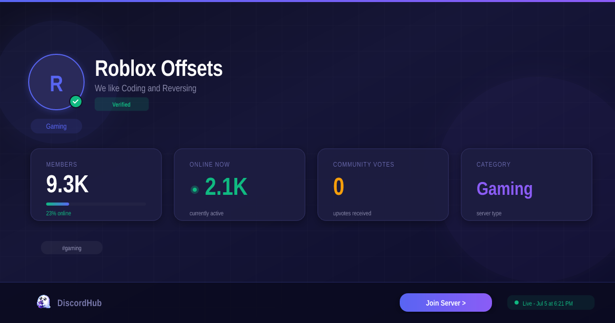 Roblox Offsets Discord Server 8 6K Members Top Gaming 2026 Roblox Offsets 