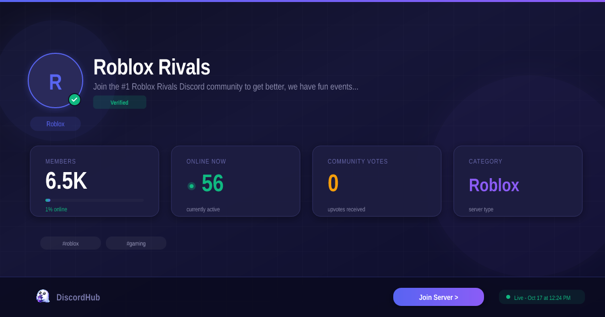 Roblox Rivals Discord — Biggest Roblox Server | 102K+ Members