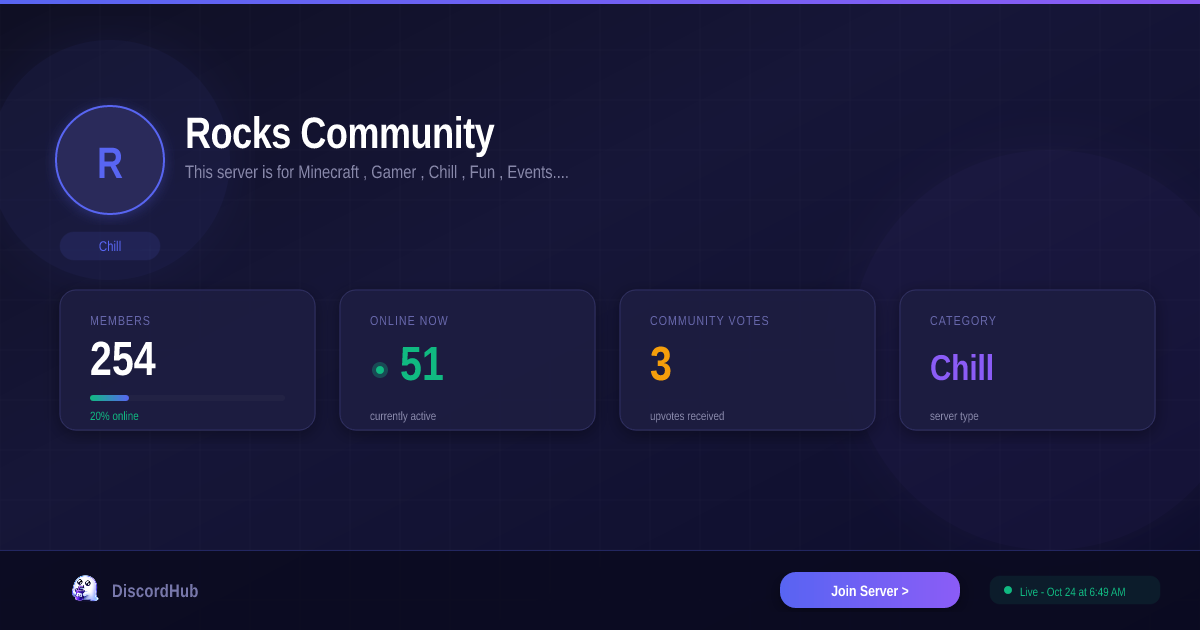 Rocks Community Discord — 254 Chill Members | Free Invite [2026]