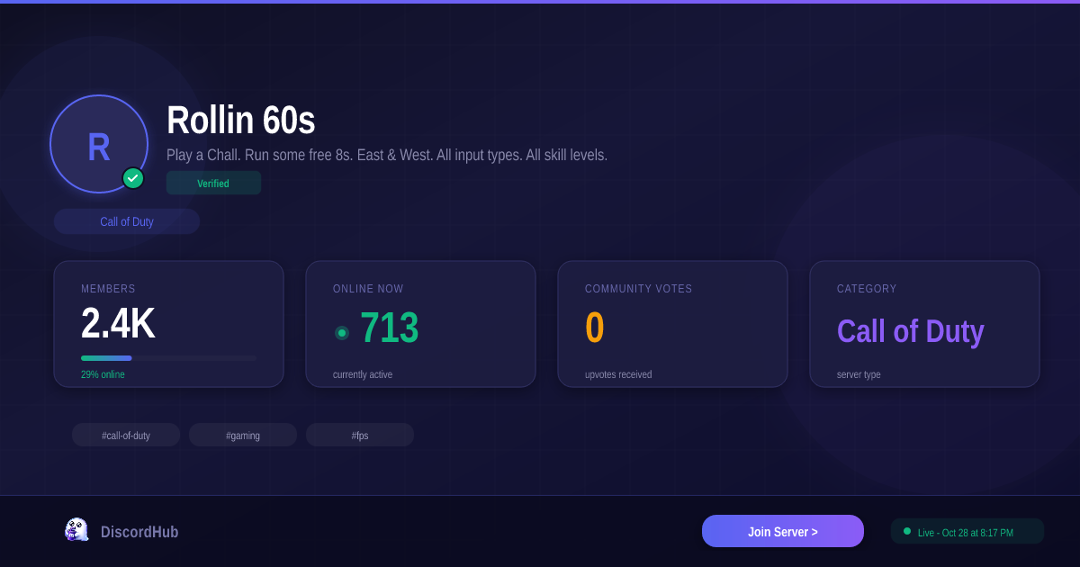 Rollin 60s — Popular Call of Duty Discord (2.5K+ Members) [2026]