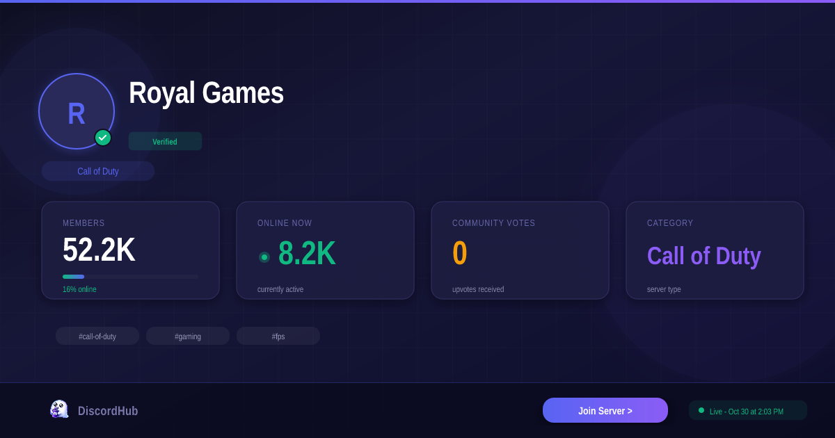 Royal Games — The #1 Call of Duty Discord Server (51K+ Members)