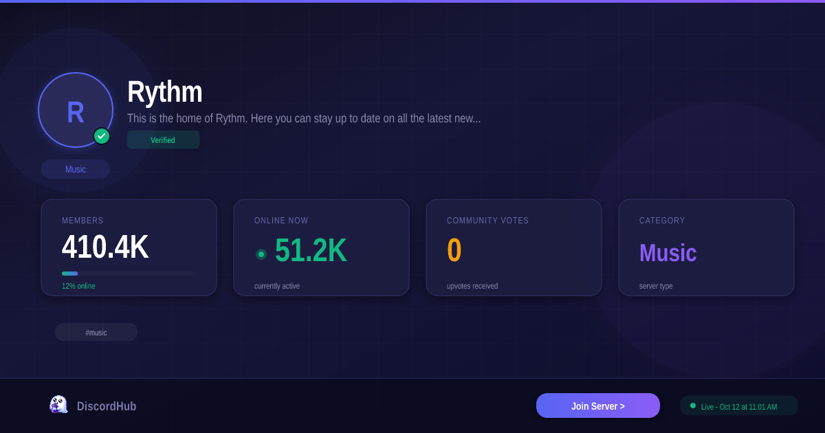 Rythm Discord Server — 402K+ Members | Join Music [2026]
