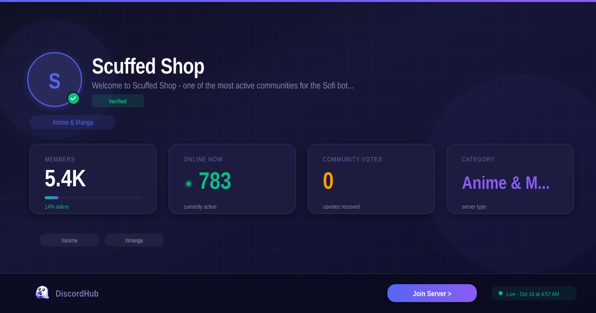 Scuffed Shop Discord Server — 5.2K+ Members | Top Anime & Manga [2026]