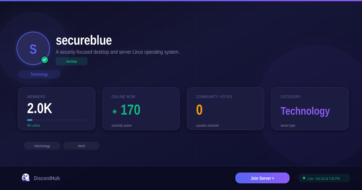 secureblue Discord — 1.8K+ Technology Members | Join Free [2026]