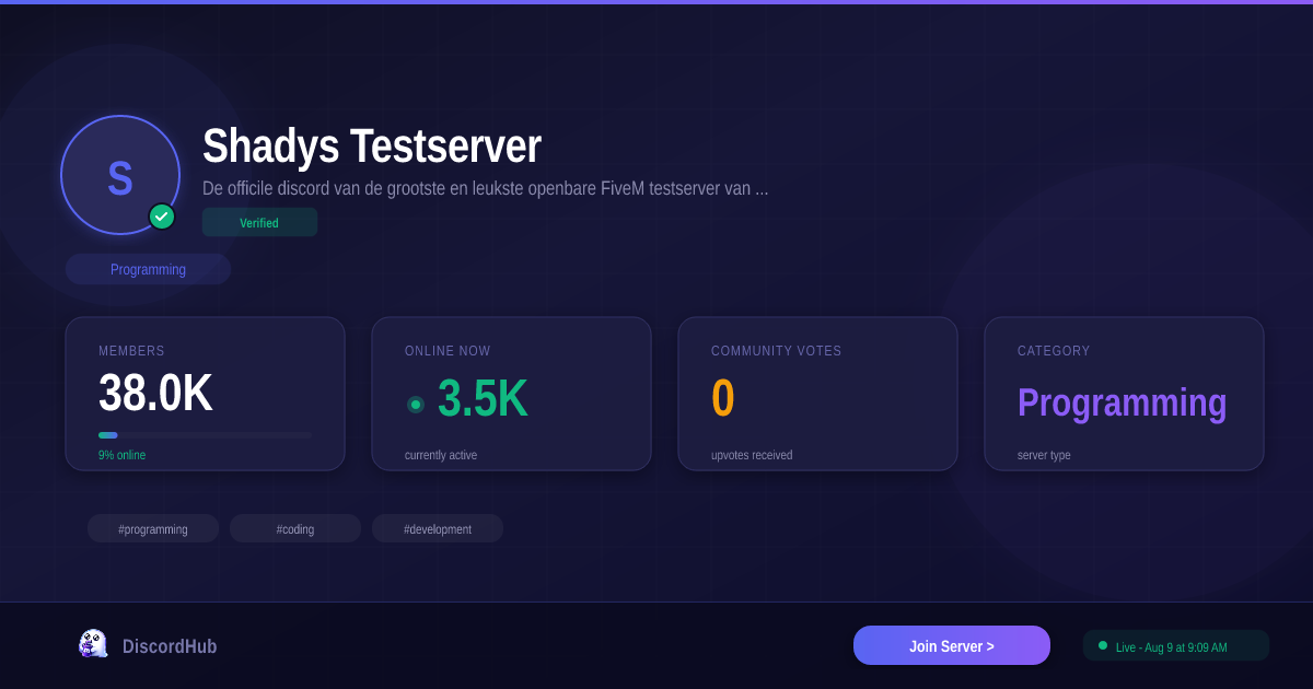 Join Shady’s Testserver Discord — 38K+ Programming Members [Free Invite]