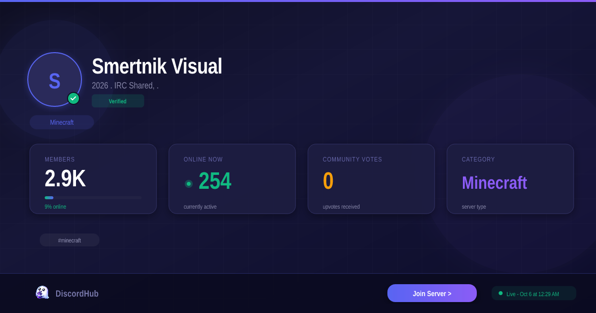 Join Smertnik Visual 🔥 Discord — 2.7K+ Active Minecraft Members [2026]