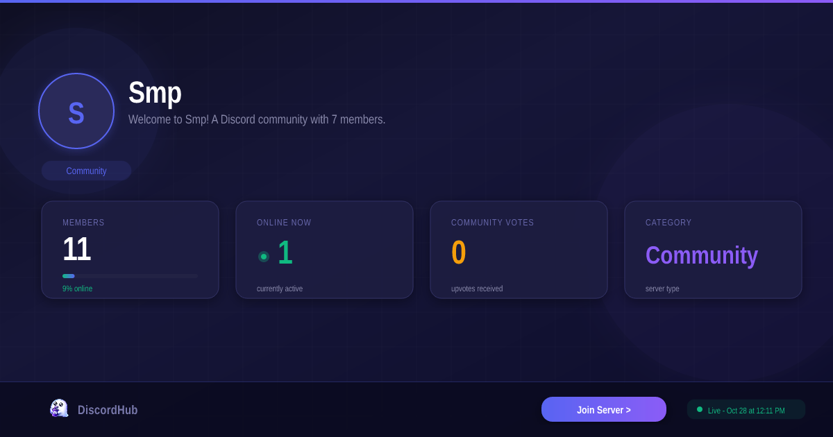 Smp Discord Server — Community Community | Join Free [2026]