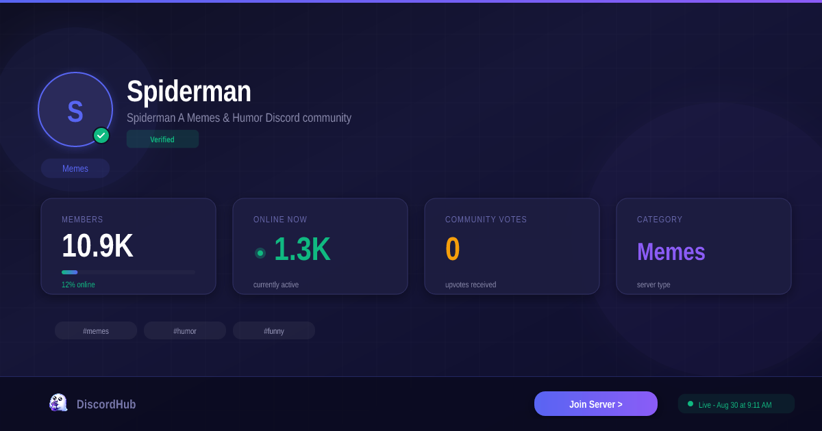 Spiderman Discord 11K Members 1 Memes Server 2026 spiderman-discord-11k-members-1-memes-server-2026