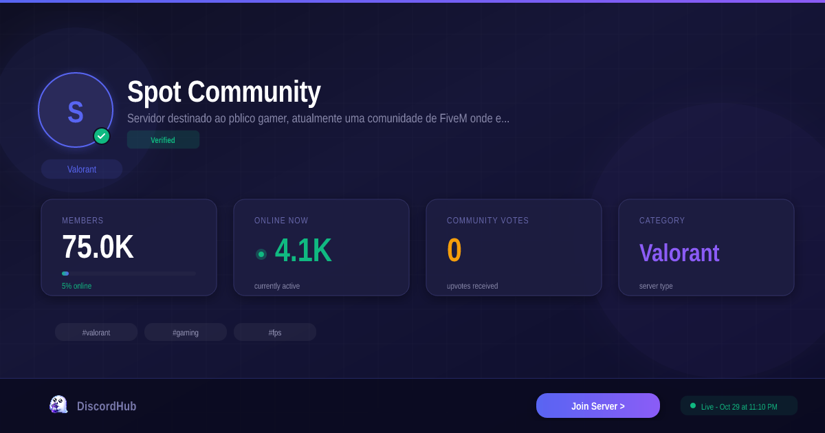 Spot Community Discord Server — 77K+ Members | Join Valorant [2026]