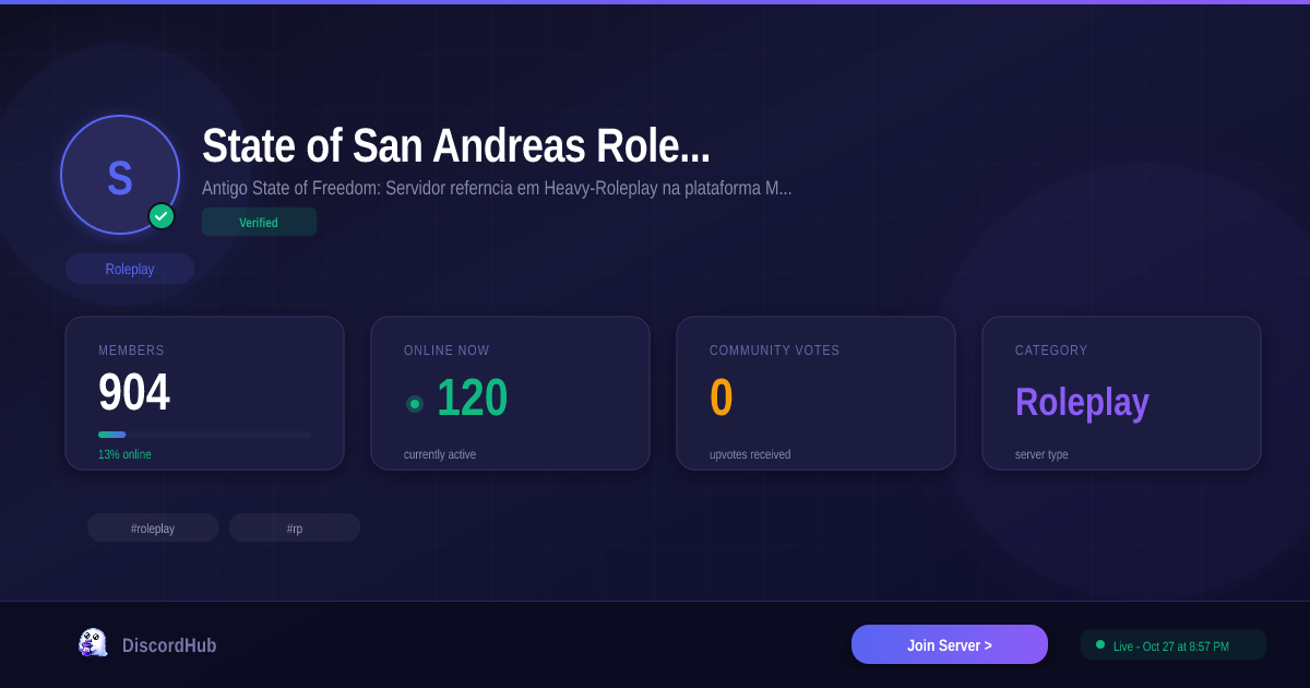 State of San Andreas Roleplay Discord Server — Roleplay Community | 924 ...