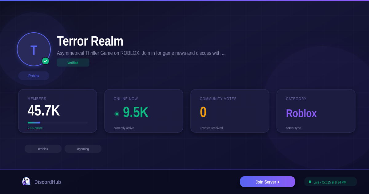 Terror Realm Discord — Best Roblox Server | 44K+ Members [2026]
