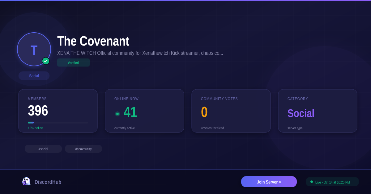 The Covenant Discord Server — Social Community | 3.4K+ Members