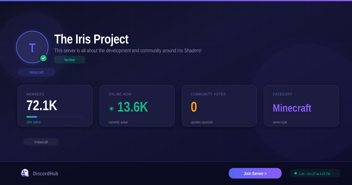 The Iris Project — The #1 Minecraft Discord Server (71K+ Members)