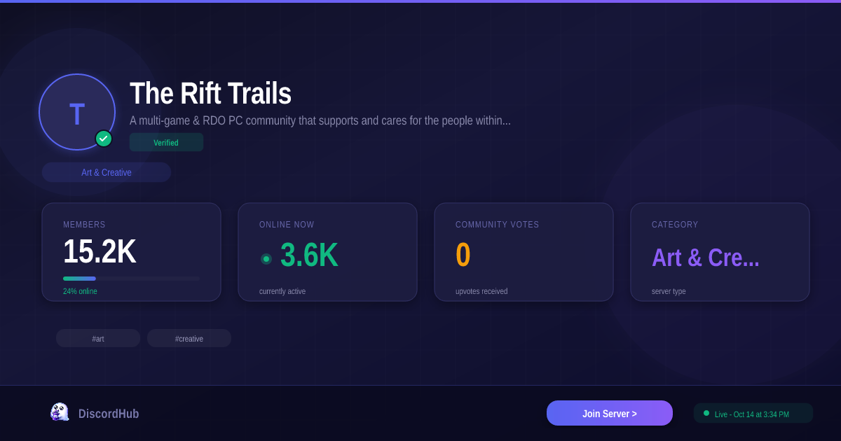 The Rift Trails Discord Server — 14K+ Members | Top Art & Creative [2026]