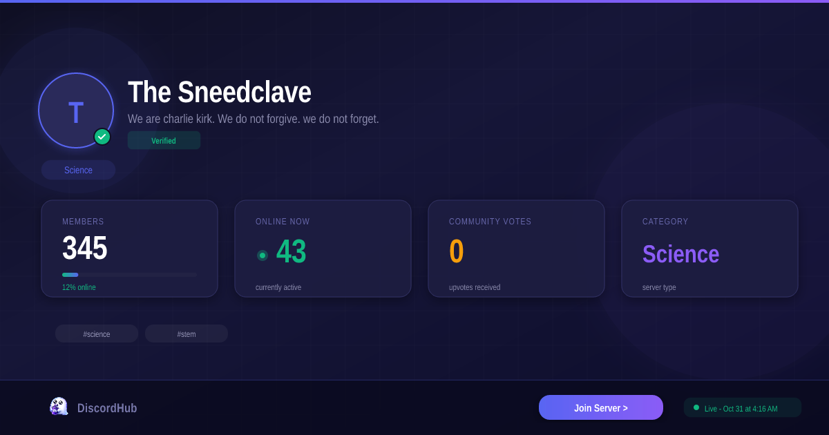 Join The Sneedclave Discord — 355+ Active Science Members [Free]