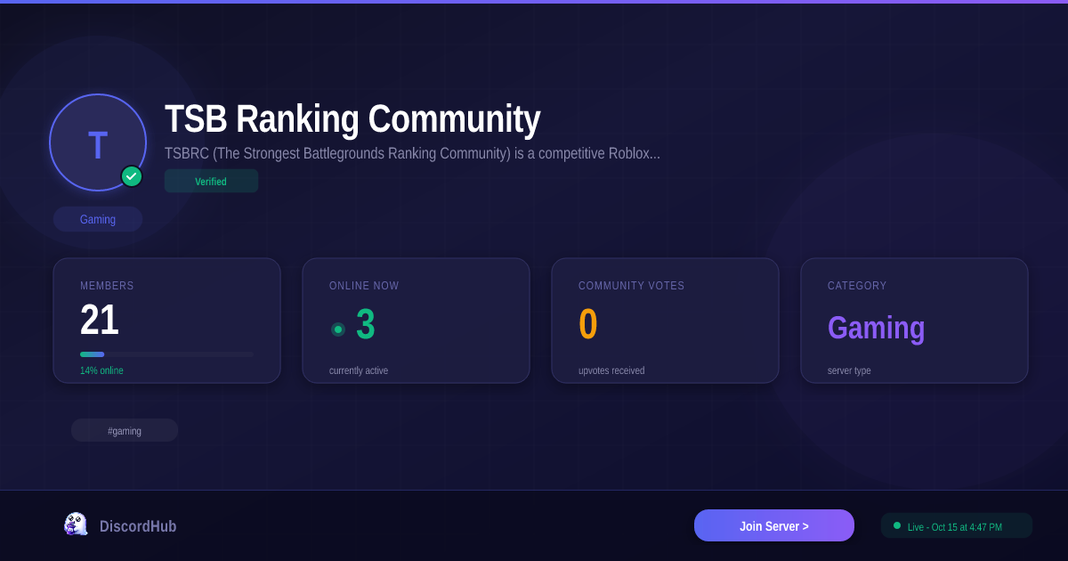 TSB Ranking Community — Popular Gaming Discord (2.7K+ Members) [2026]