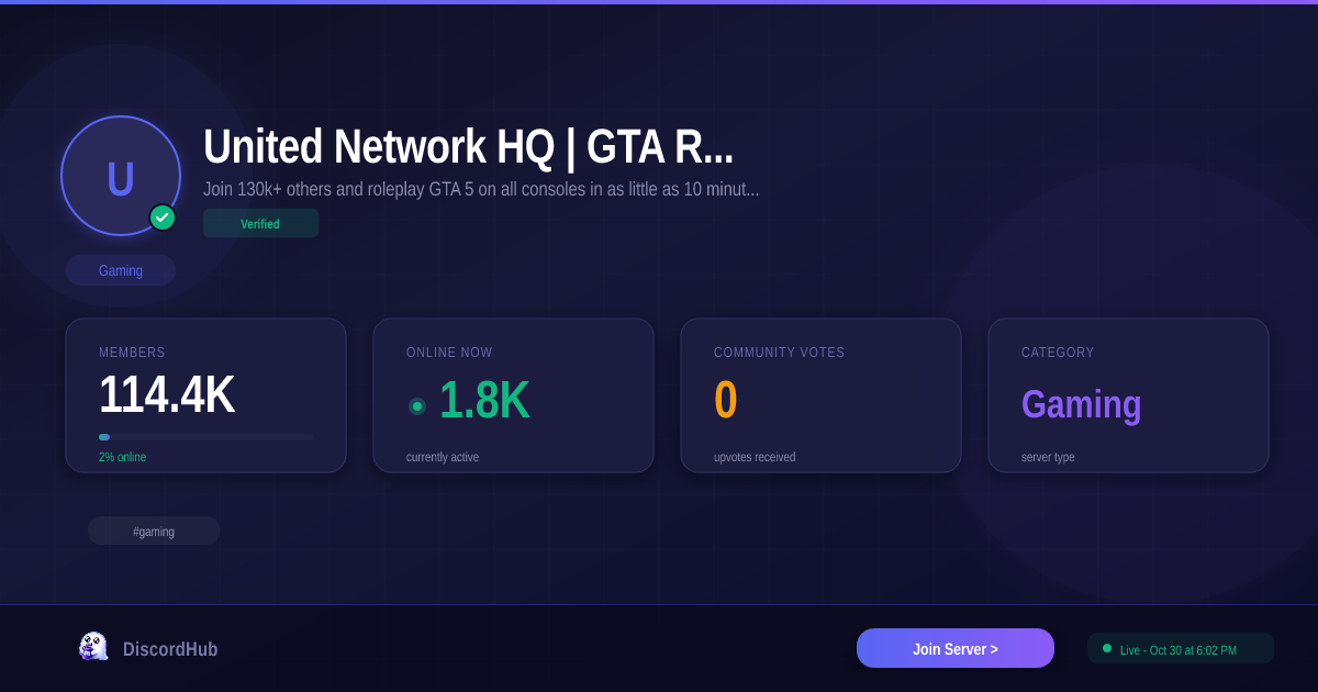 United Network HQ | GTA Roleplay • Gaming • Community • Competition ...