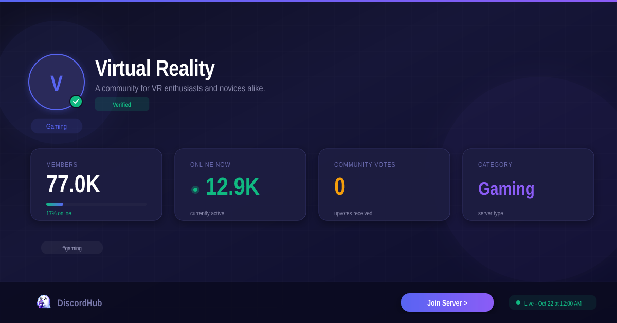 Virtual Reality Discord Server — 77K+ Members | Join Gaming [2026]