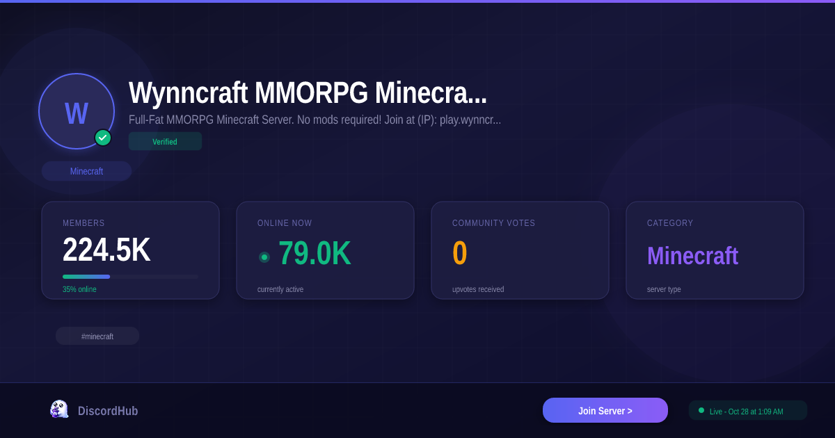 Wynncraft • MMORPG Minecraft Server — The #1 Minecraft Discord Server ...