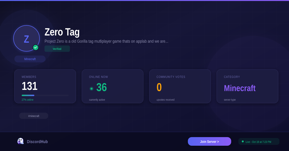 Zero Tag Discord Server — 194 Members | Minecraft [2026]